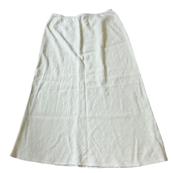 Eileen Fischer Yellow Linen And Rayon Skirt Size L - Picture 1 of 6